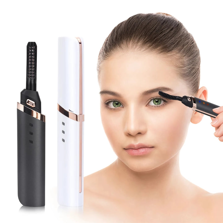 Quick Heating USB Rechargeable Eyelash Curler for Long-Lasting, Natural-Looking Curls