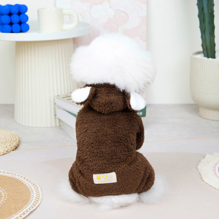 Cozy Fleece Pet Hoodie Jumpsuit