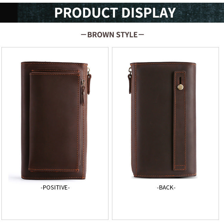 Leather Hand-held Plus-sized Capacity Hand-held Mobile Phone Wallet