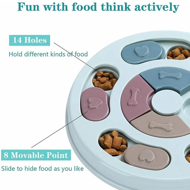 Interactive Dog Slow Feeder Bowl - Puzzle Toy