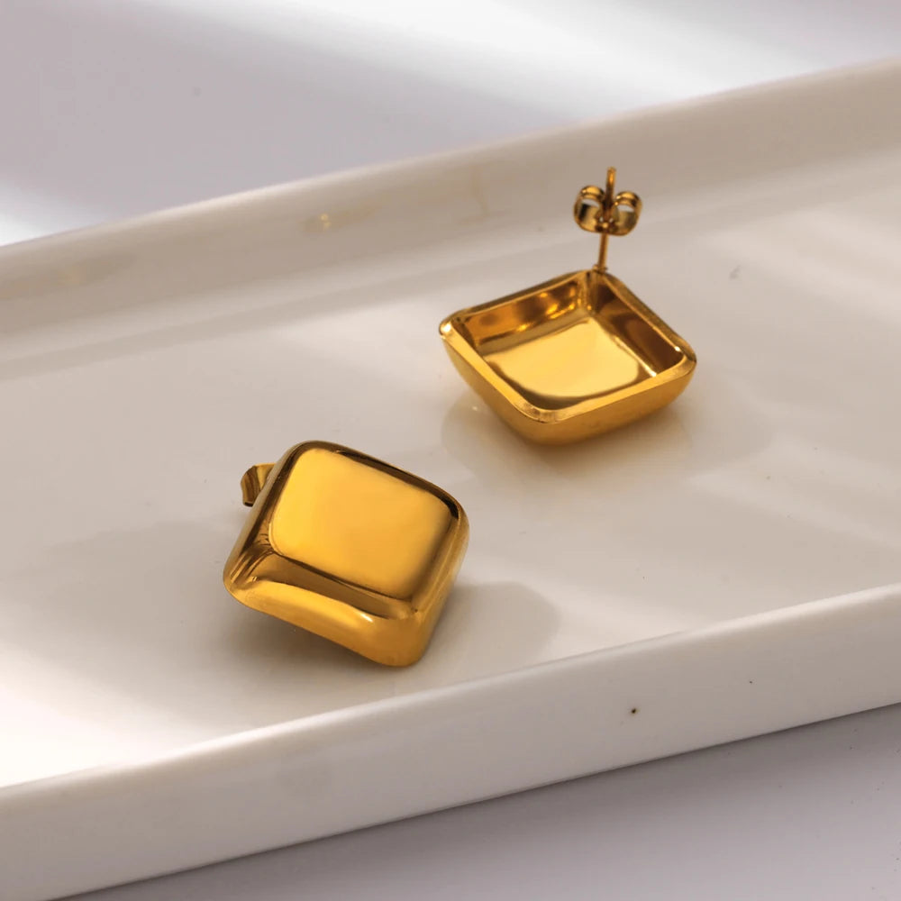 Trendy Geometric Square Stud Earrings