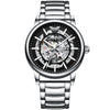 Color: Silver black steel belt