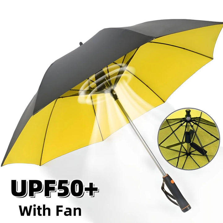 Large Fan Umbrella UPF50+ UV Blocking Parasol