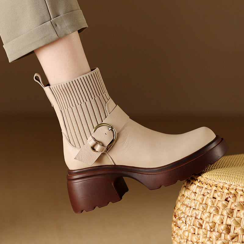 Fashion Genuine Leather Ankle Boots for Women