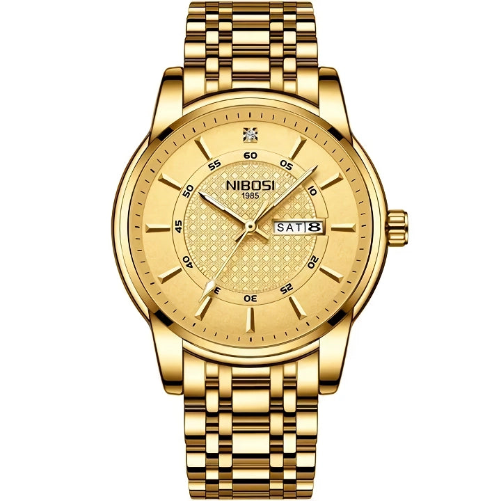 Luxury Gold Waterproof Men's Sports Watch - Business Quartz Wristwatch