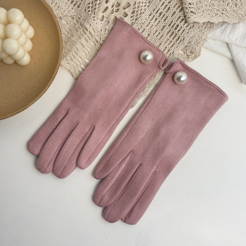 Warm, Padded And Thickened Cycling Split-finger Gloves For Women