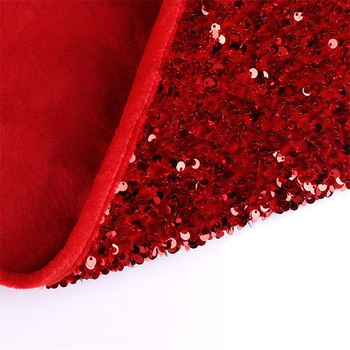 Red Sequins Christmas-tree Skirt Party Decoration Supplies