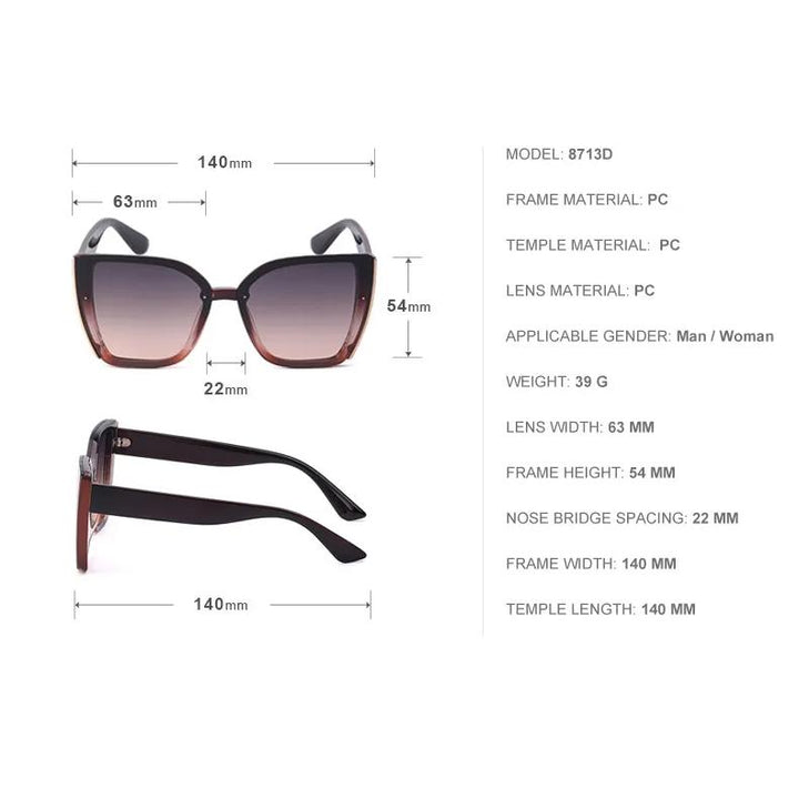 Oversized Cat Eye Sunglasses for Women