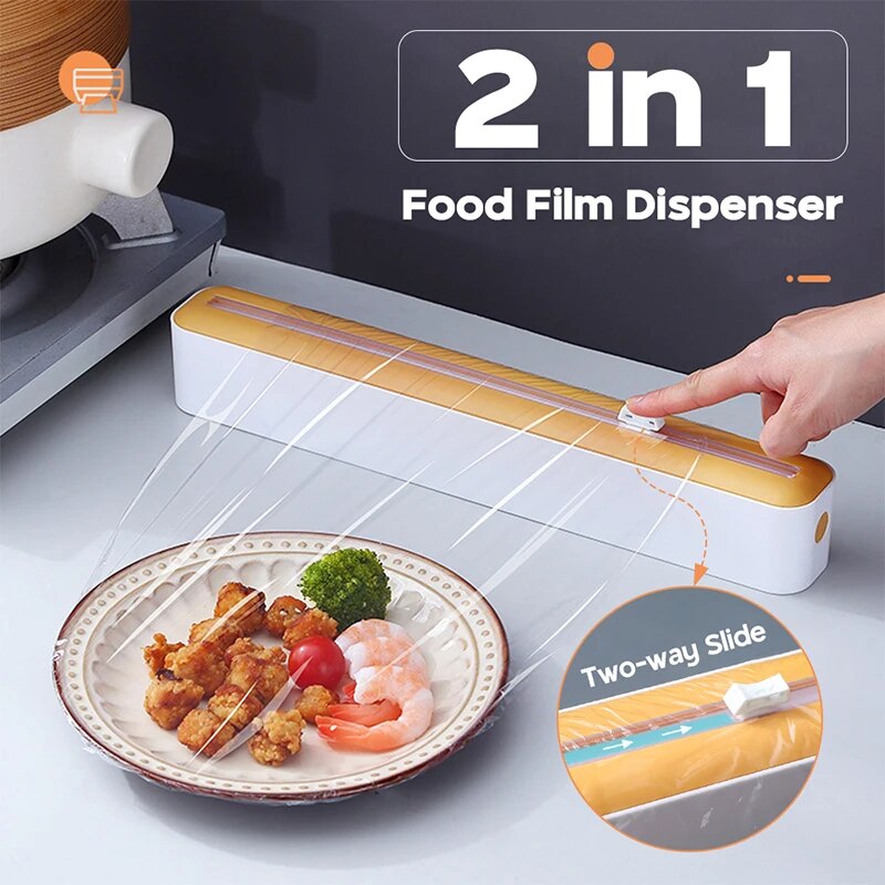Magnetic Kitchen Wrap Dispenser with Slide Cutter | Multi-Use Organizer for Foil, Film & Paper