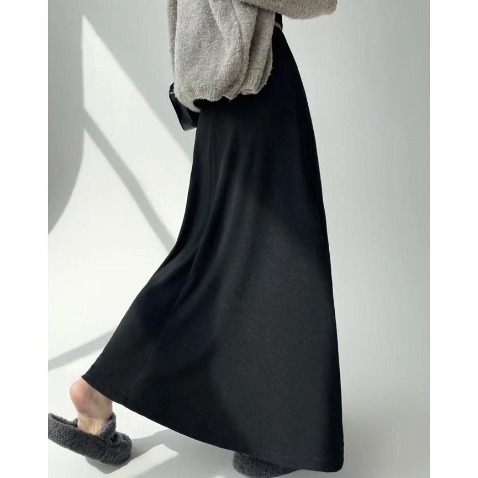 Elegant High Waist Knitted Skirt for Women