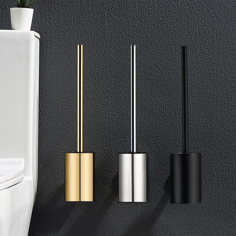 Luxury Wall-Mounted Long Handle Stainless Steel Toilet Brush Set