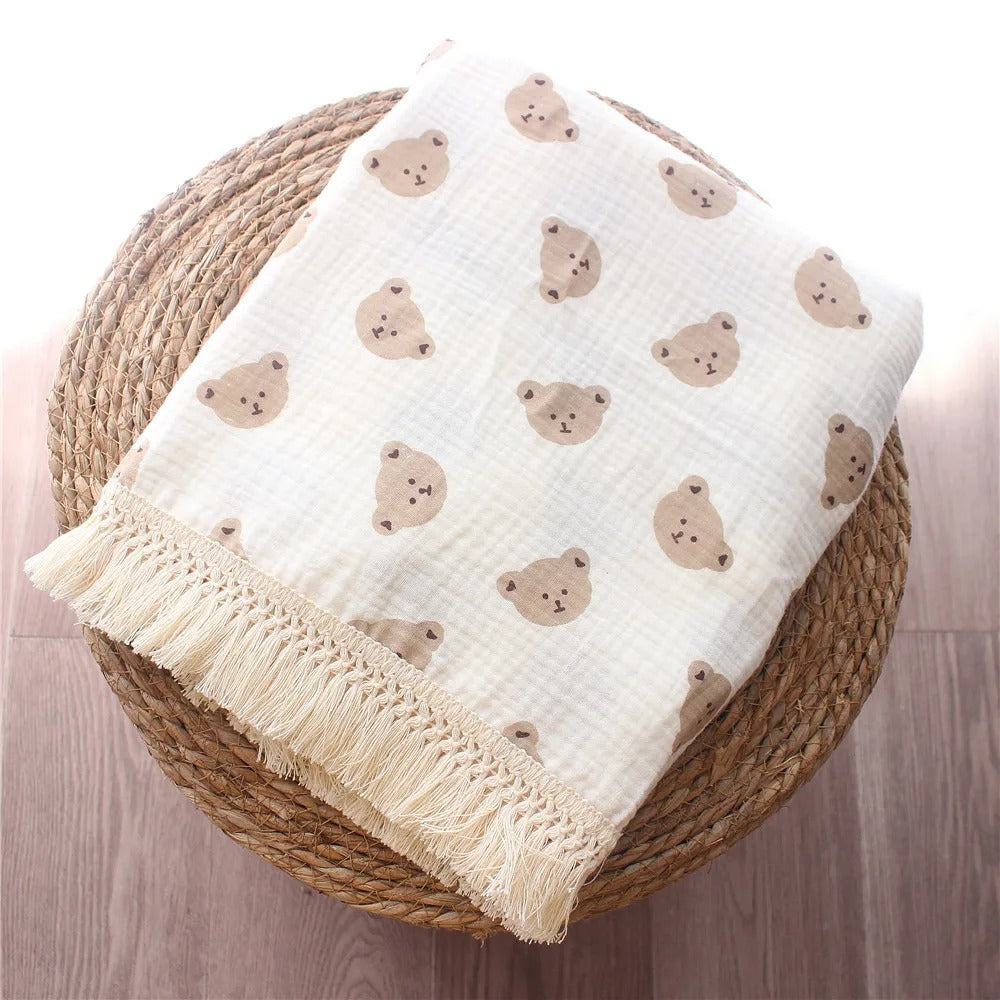 Soft Cotton Muslin Swaddle Blanket for Babies