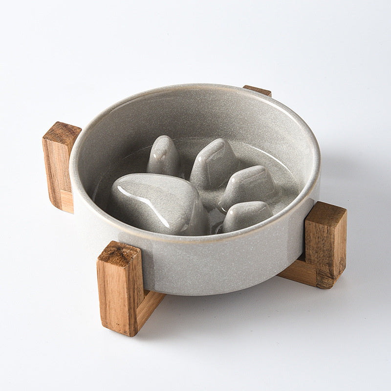 Slow Feed Ceramic Pet Bowl