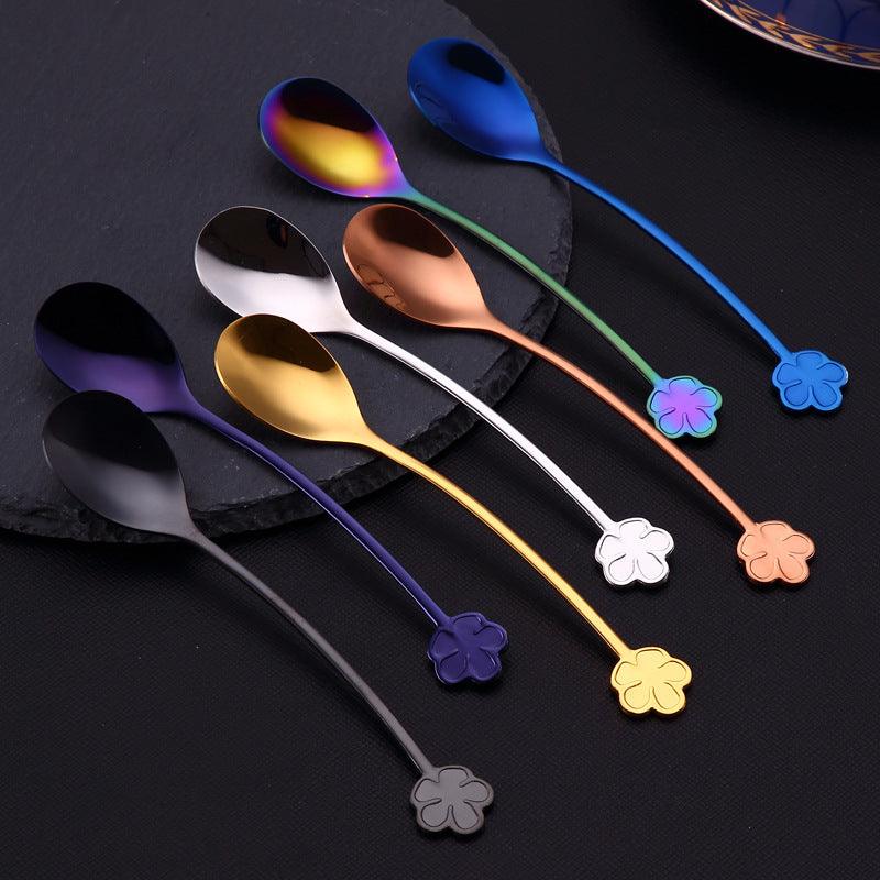 304 Stainless Steel Spoon Gold Plated Dessert Spoon Coffee Stir Spoon Stainless Steel Ice Bar Spoon - Trendha