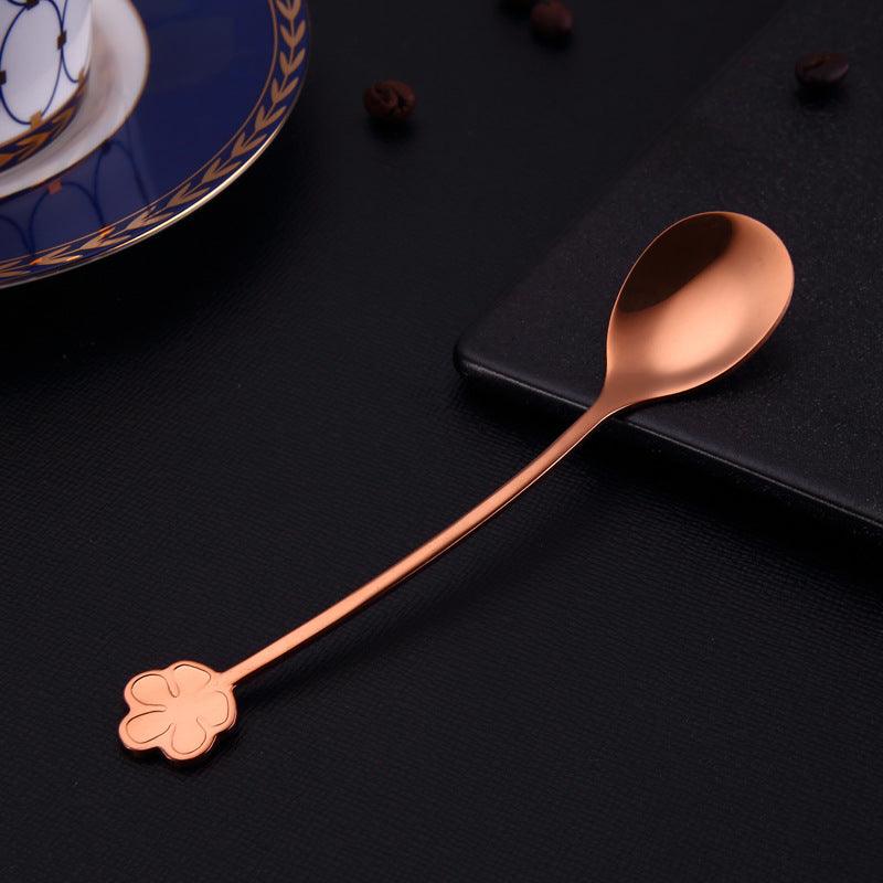 304 Stainless Steel Spoon Gold Plated Dessert Spoon Coffee Stir Spoon Stainless Steel Ice Bar Spoon - Trendha