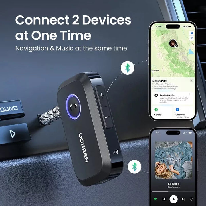 Wireless Bluetooth Car Receiver Adapter: Enjoy Hands-Free Music & Calls