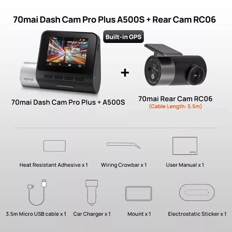 1944P ADAS GPS Dual-Channel Dash Cam with Night Vision & 24H Parking Monitor
