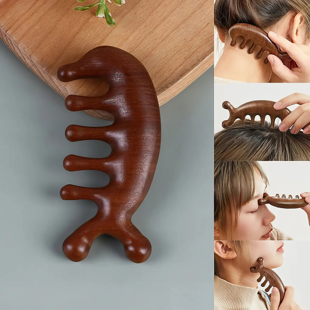 Wood Therapy Massage Comb - Natural Sandalwood Gua Sha Massager