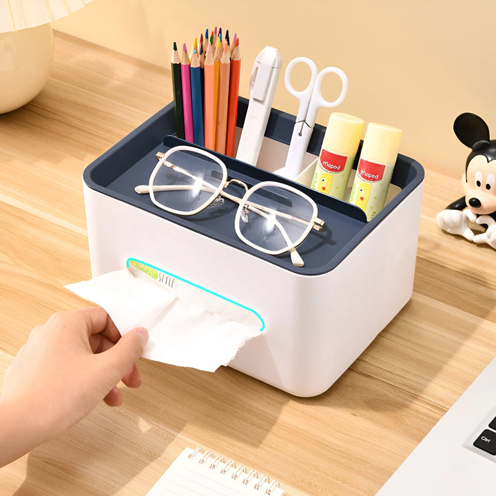 Multifunctional Tissue Box and Desk Organizer