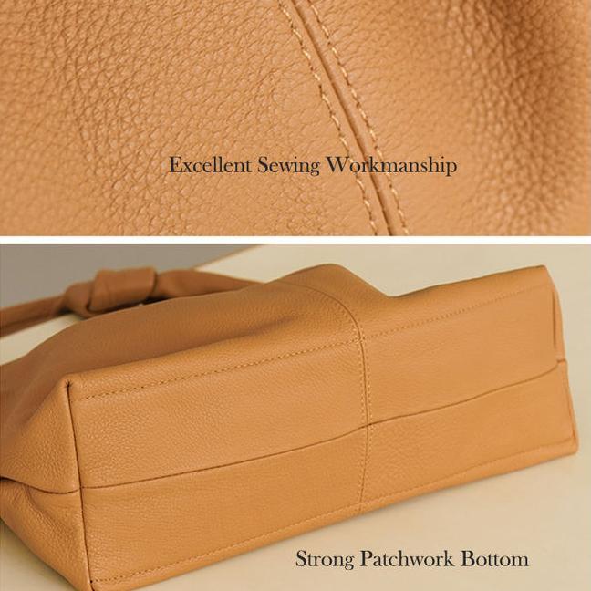 Korean Oversized Soft Genuine Leather Hobo Shoulder Bag for Women