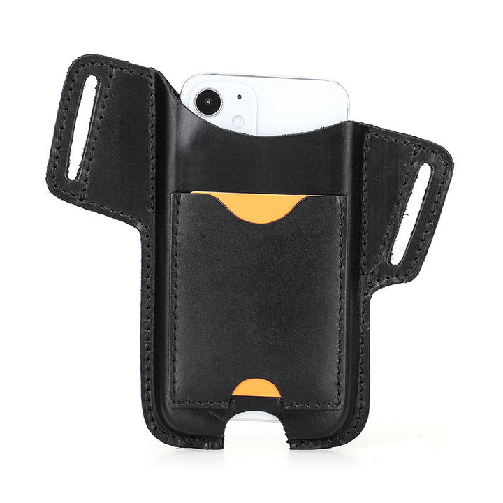 New Belt Mobile Phone Bag Crazy Horse Leather Outdoor Running