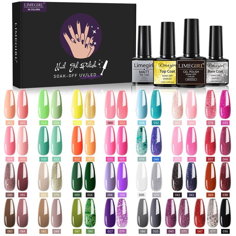 60 Colors Nail Art Functional Adhesive Set Removable