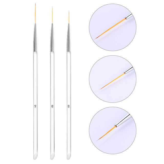 Three-Piece Nail Brush Set