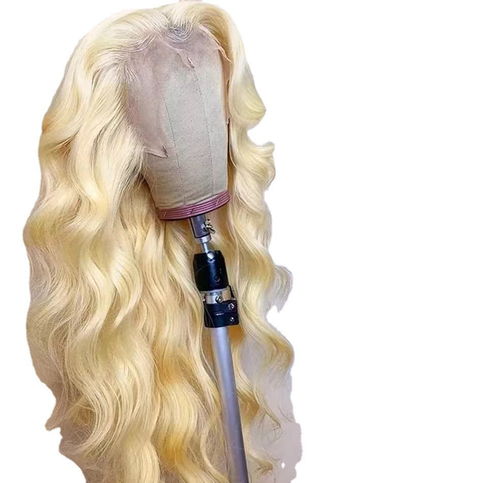 Long Curly Hair Light Blonde Big Waves African Women's Lace Wig