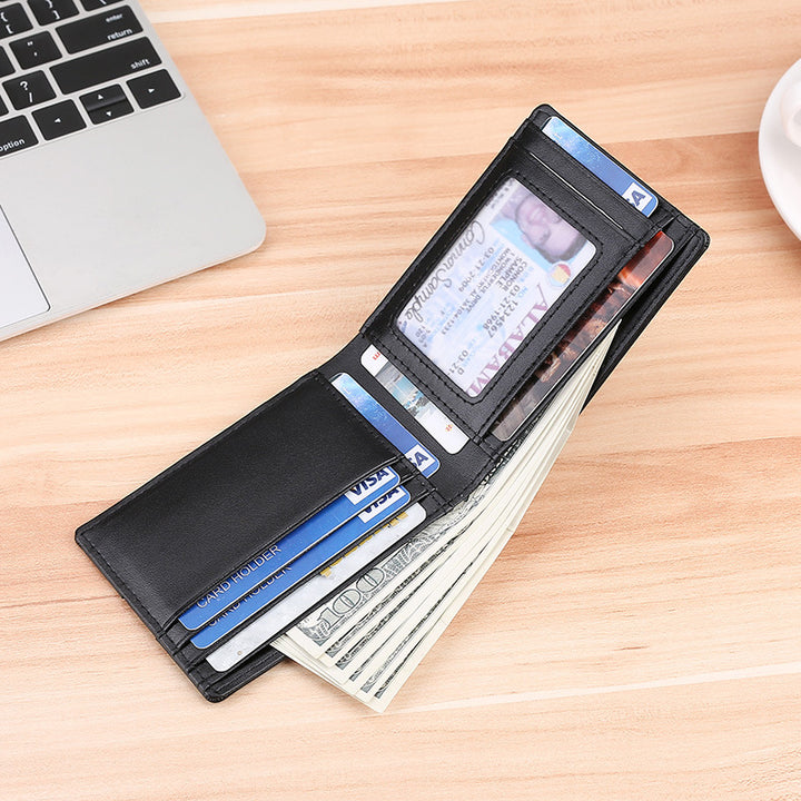 Genuine Cow Leather Wallet for Men with Airtag Holder &amp; RFID Blocking