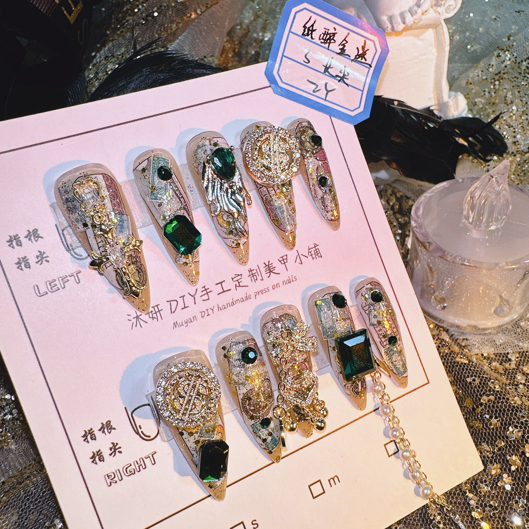 Original Lucky Paper Drunk Fan Luxury Hot Girl Nail Stickers