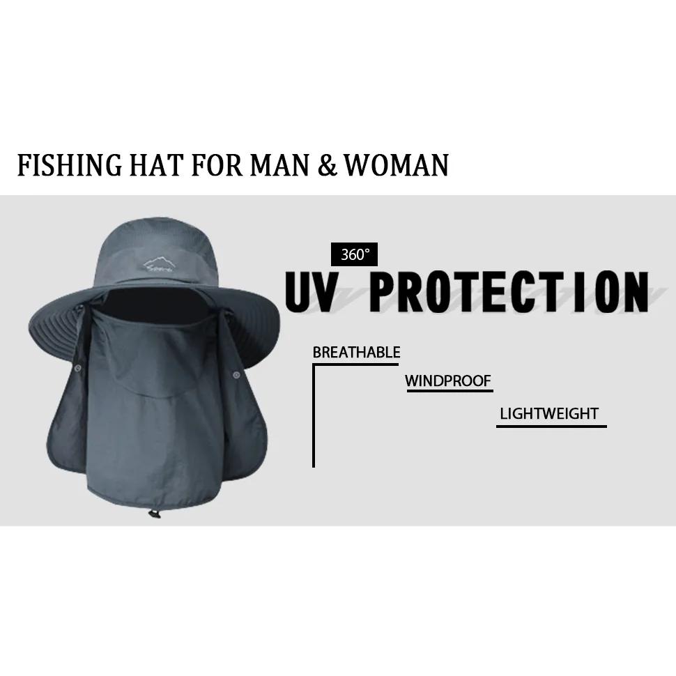 QuickDry UV Protection Fisherman Cap with Face Neck Cover