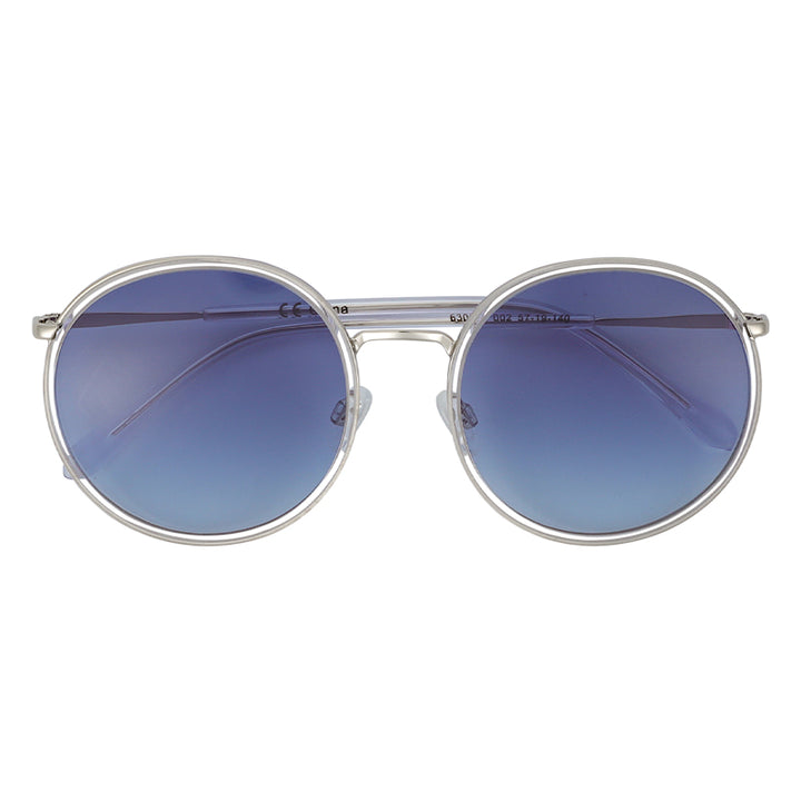 Oversized Metal Round Sunglasses for Women - UV400 Protection