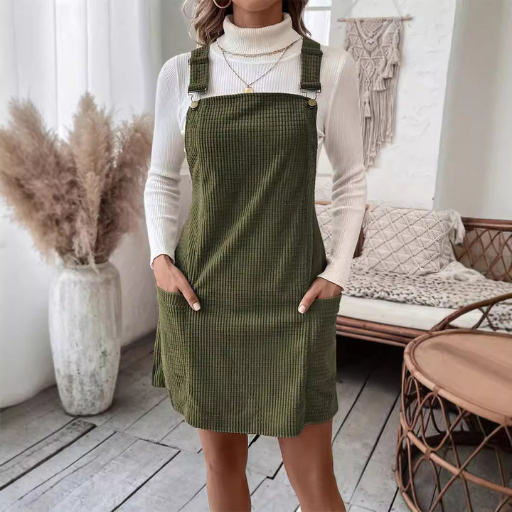 Women's Knitted Solid Color Suspender Skirt