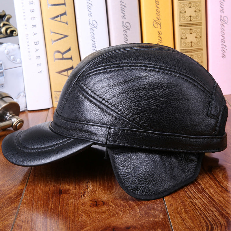 Outdoor Clip Cotton Tape Ear Protection Leather Hat