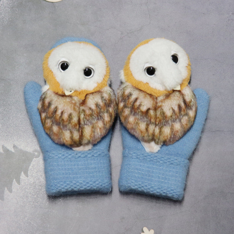 Winter Women's Plush Cartoon Animal Gloves