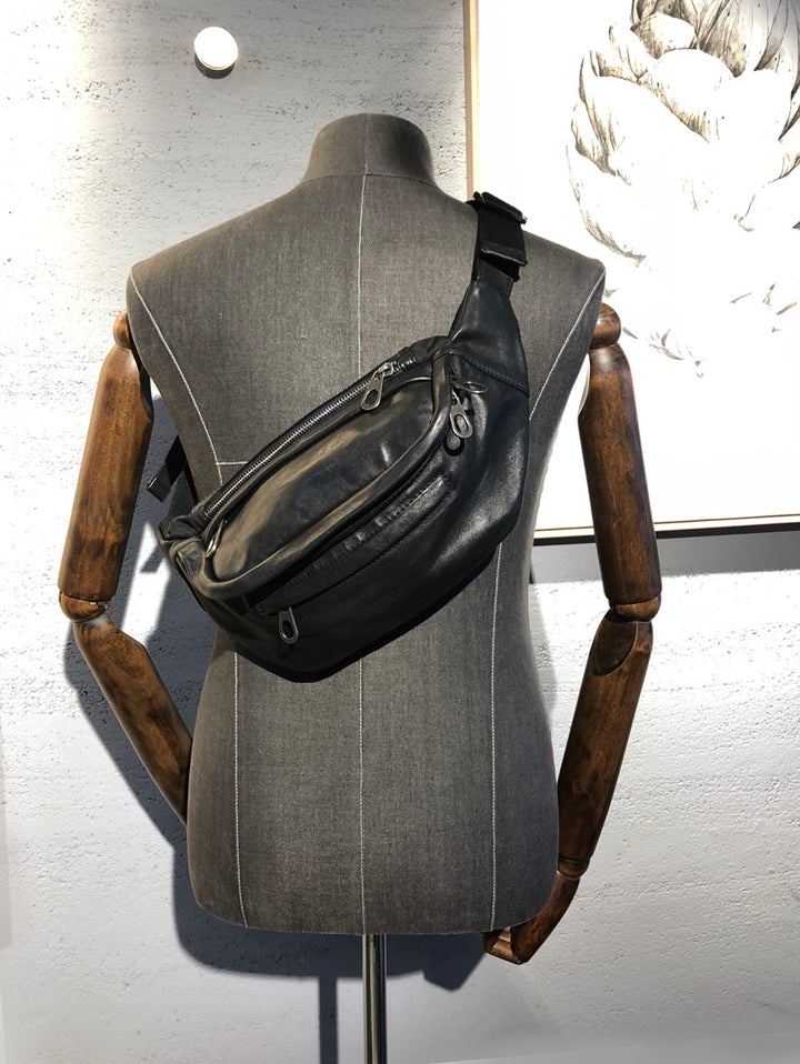 New Vintage Cowhide Cross-body Bag For Men