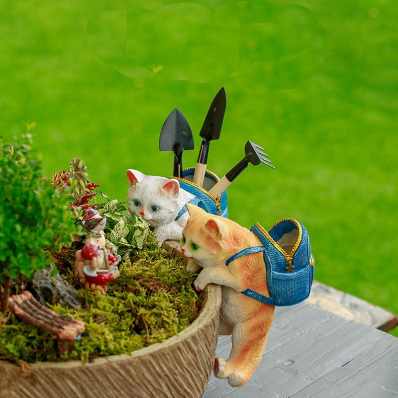 Cat Backpack Garden Statue