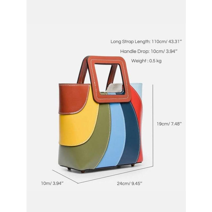 Colorful Patchwork Vegan Leather Tote