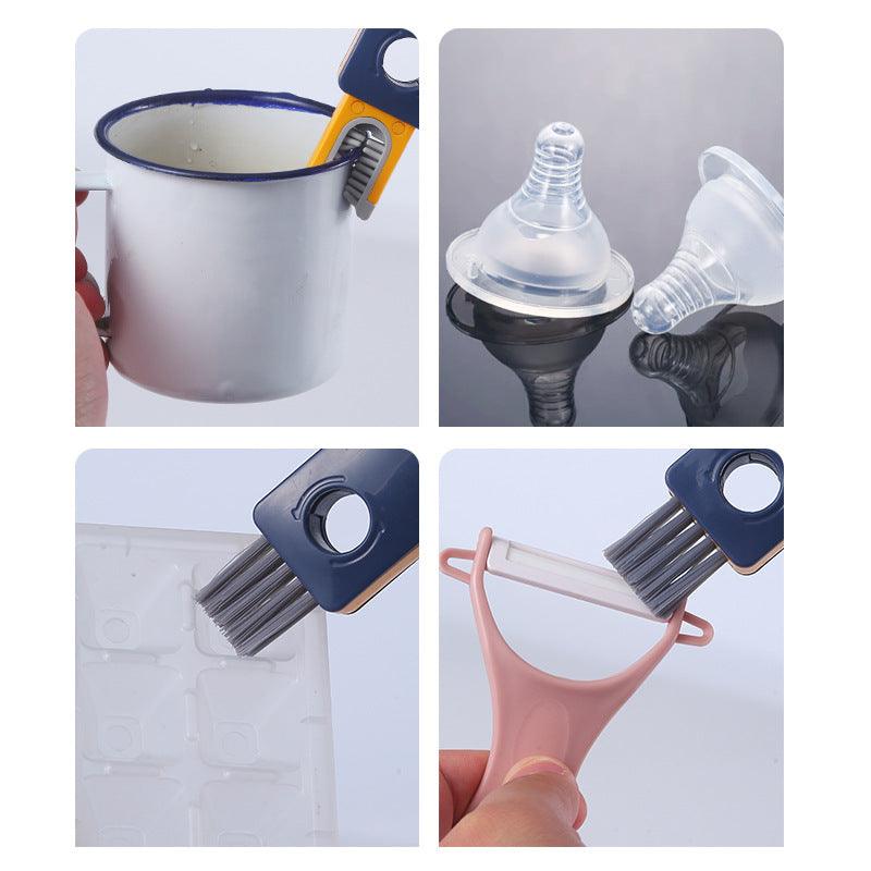 4 In 1 Bottle Gap Cleaner Brush Multifunctional Cup Cleaning Brushes Water Bottles Clean Tool Mini Silicone U-shaped Brush Kitchen Gadgets - Trendha