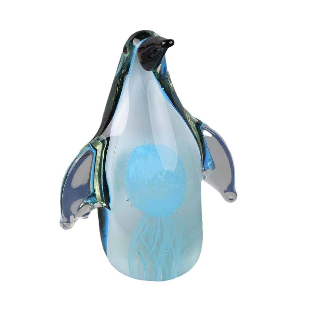 Creative Glass Penguin Handmade Glass Marine Animal Sculpture Exquisite Animal Ornaments