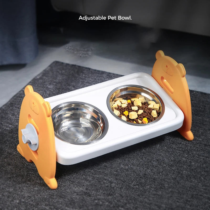 Adjustable Double Bowl Pet Feeder