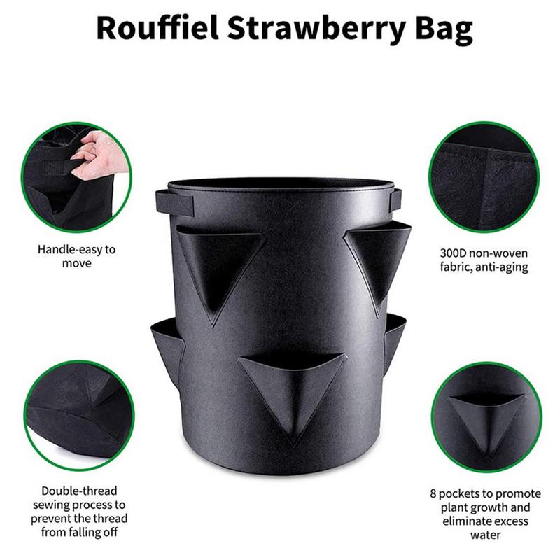 7-Gallon Multi-Pocket Grow Bag for Strawberries, Tomatoes, and More