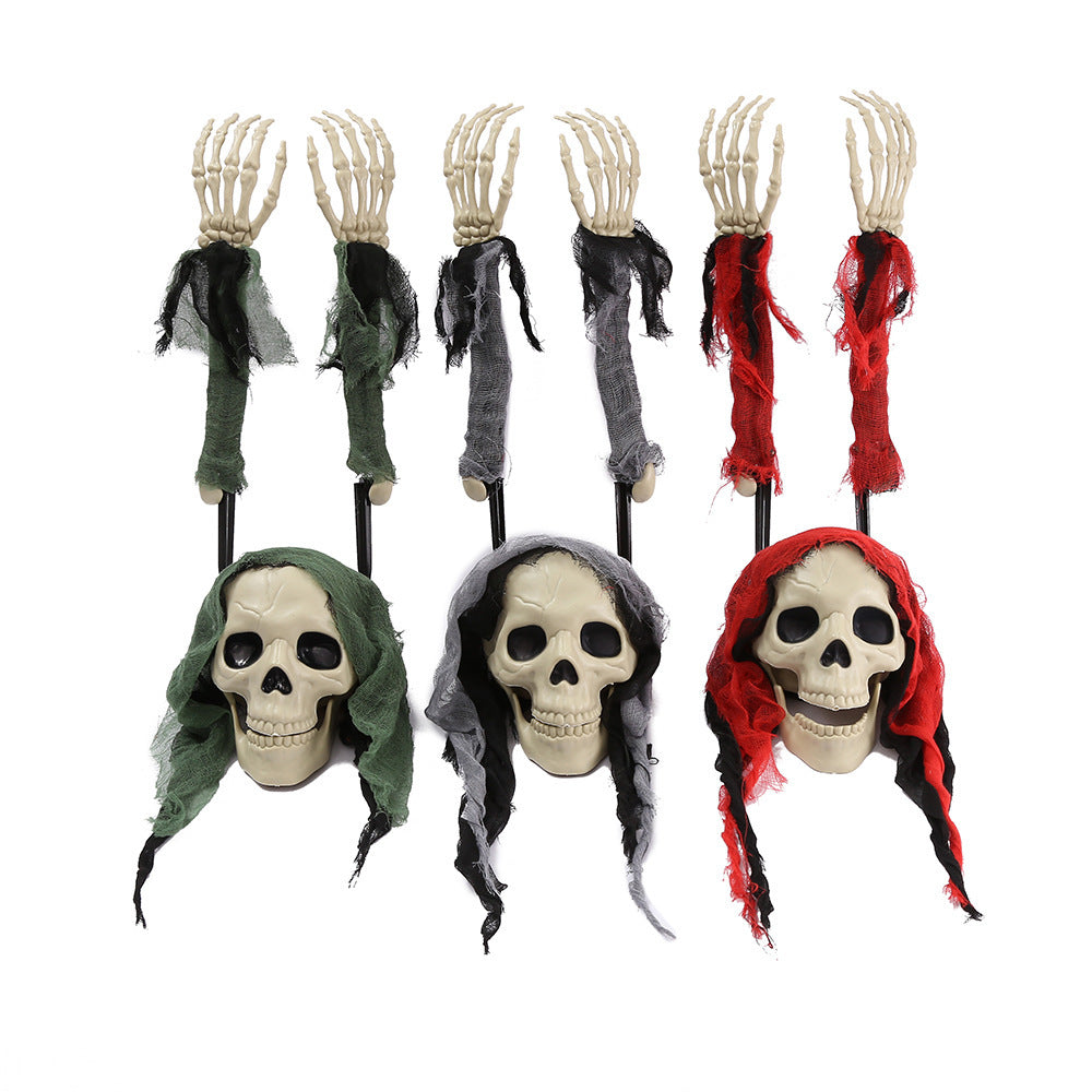 Halloween Skull and Hands Ground-Stake Set