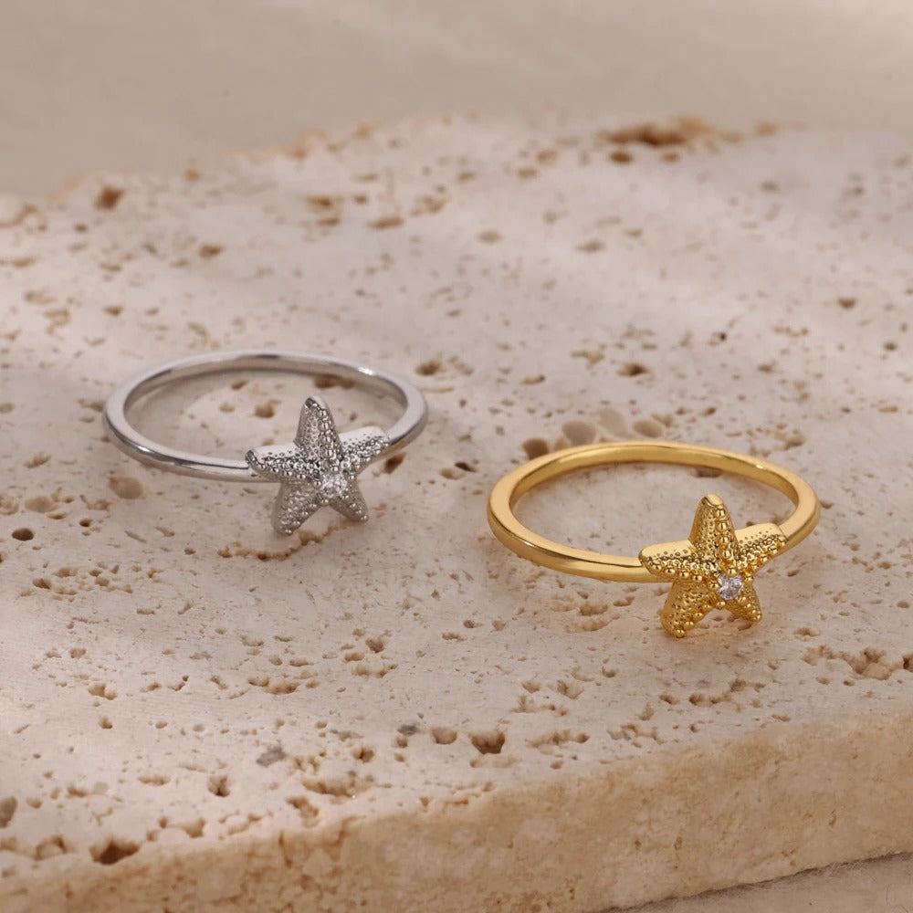 Zircon Starfish Ring for Women