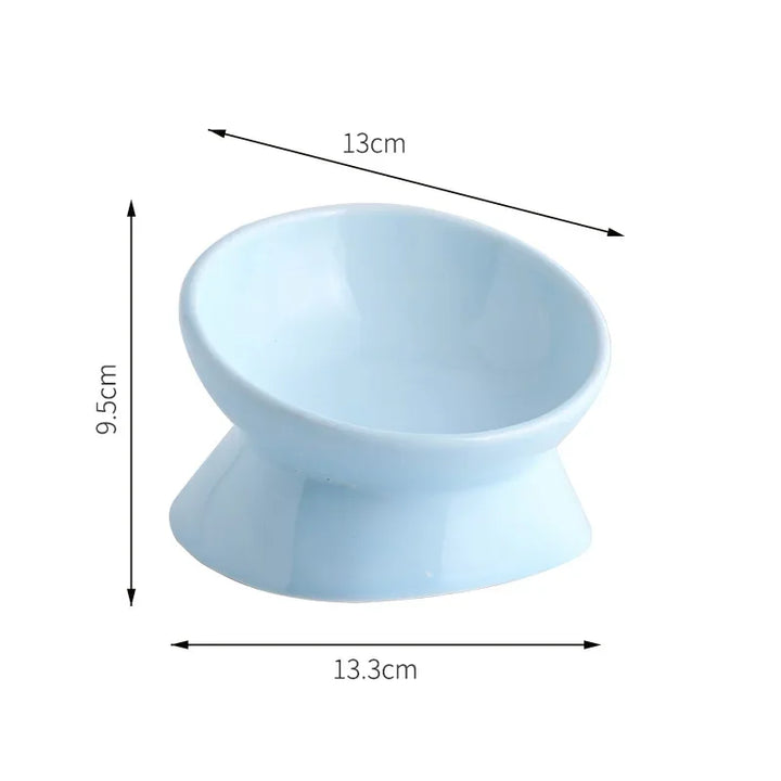 Elevated Ceramic Pet Bowl - High Foot Design for Cats & Small Dogs