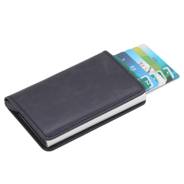 Automatic Eject Card Box Metal Aluminum Alloy Anti-theft Swipe Wallet Card Box Card For Men And Women