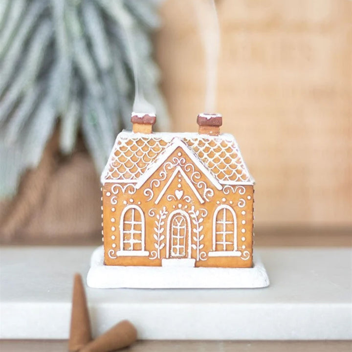 Christmas Snow Top Resin Ginger Cake Cottage Incense Burner