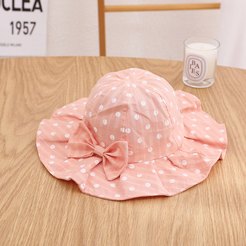 Summer Baby Girl Floral Bucket Hat with Bowknot