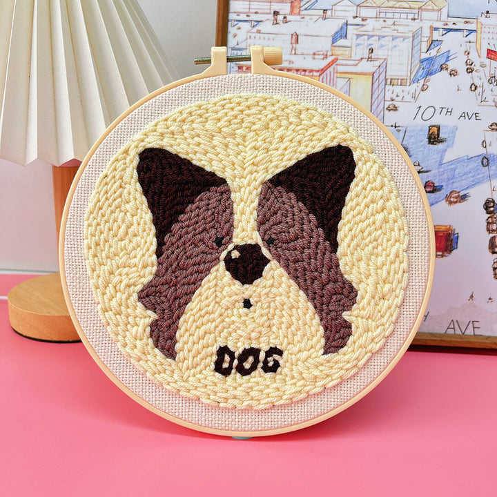 Punch Needle Embroidery Starter Kit with Dog Pattern