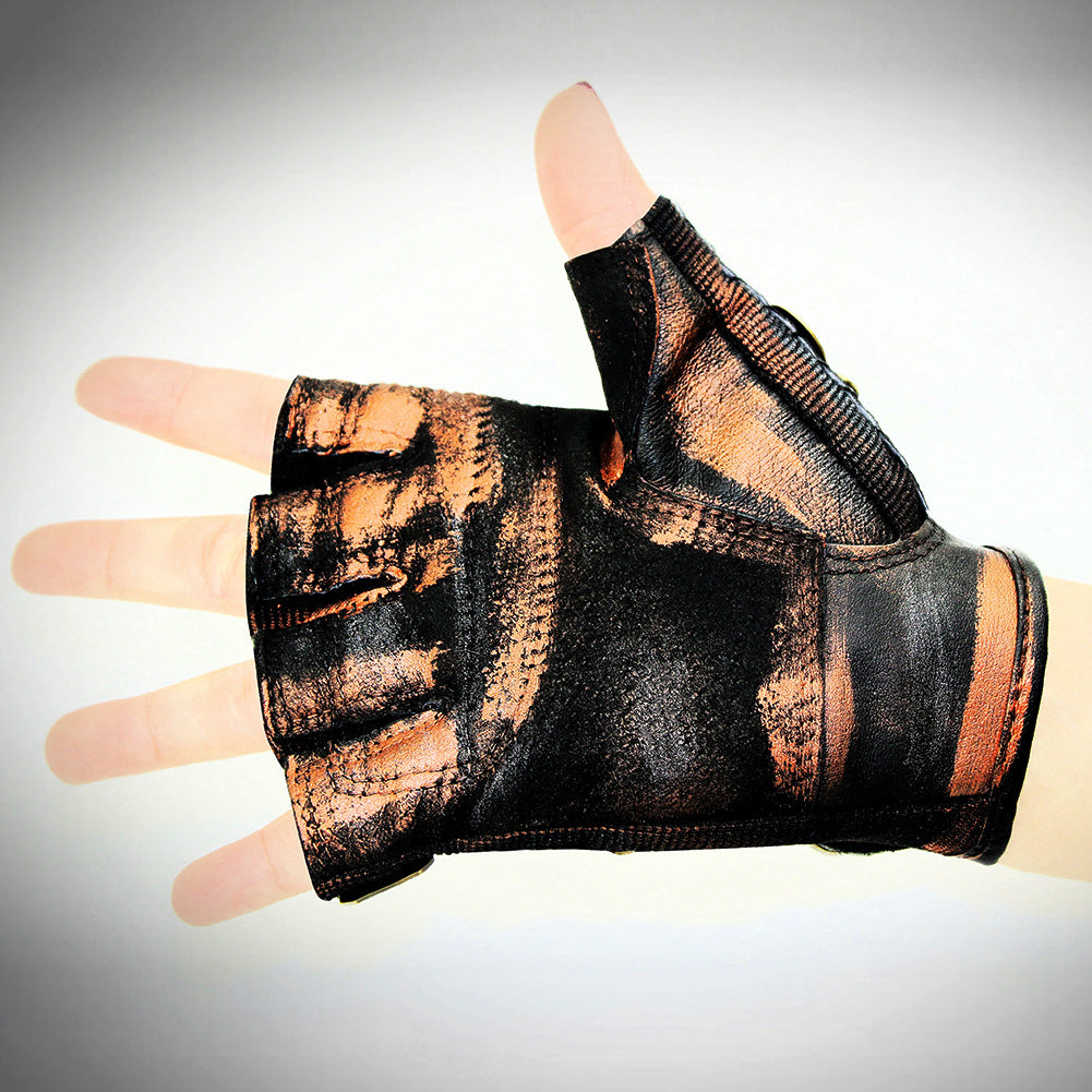 Steampunk Rock Locomotive Half Finger Gloves Outdoor